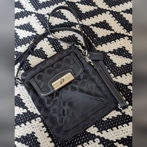 Coach Black Signature Crossbody Bag with Front Pocket
